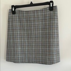 Classic Gray Plaid Skirt